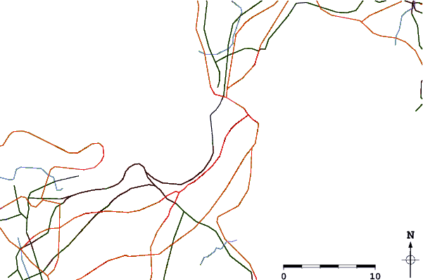 Roads and rivers around Desimatu, Yamaguti, Japan