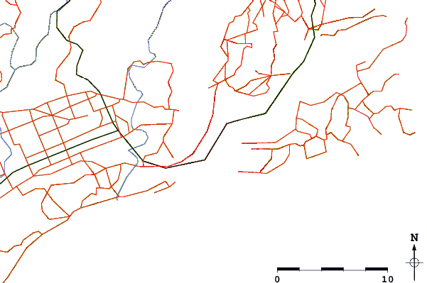 Roads and rivers around Dunedin, New Zealand