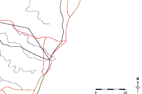 Roads and rivers around Durban, South Africa