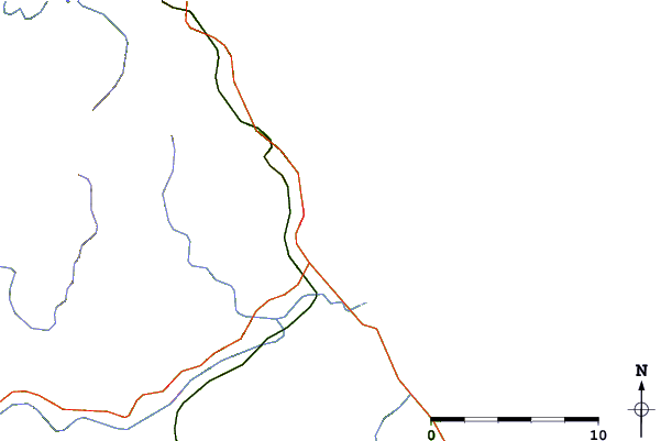 Roads and rivers around Esasi (Kitami), Hokkaido, Japan