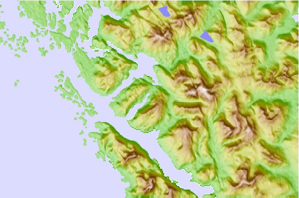 Tide stations located close to Falcon Arm, Slocum Arm, Alaska