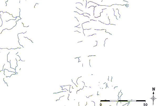 Roads and rivers around False Strait, Nunavut