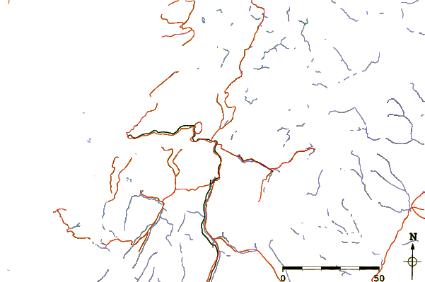 Roads and rivers around Fauske