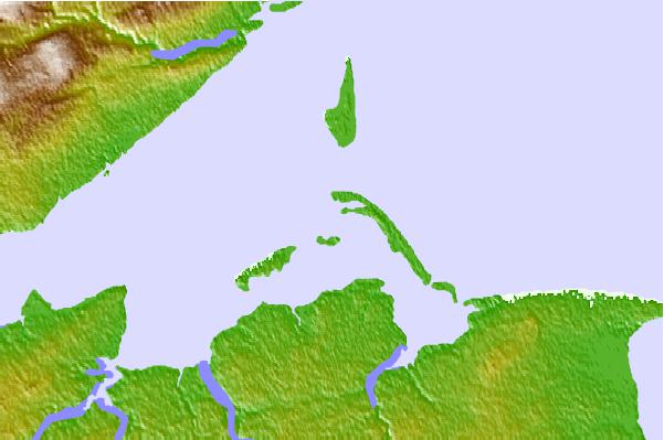 Tide stations located close to Fox Island, Miramich, New Brunswick