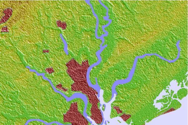 Tide stations located close to Goose Creek entrance, Cooper River, South Carolina