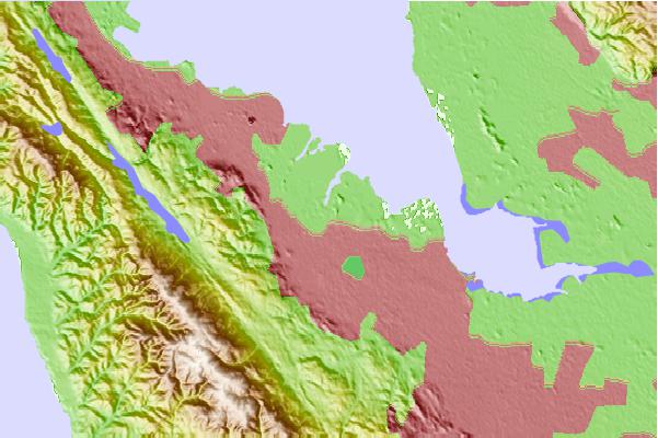 Tide stations located close to Granite Rock, Redwood Creek, San Francisco Bay, California