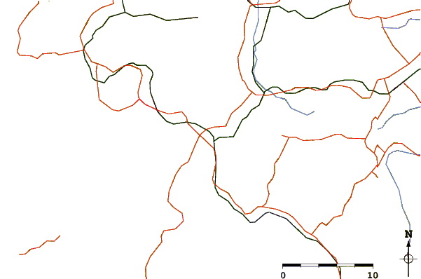 Roads and rivers around Haiki Jetty (N.side), Nagasaki, Japan