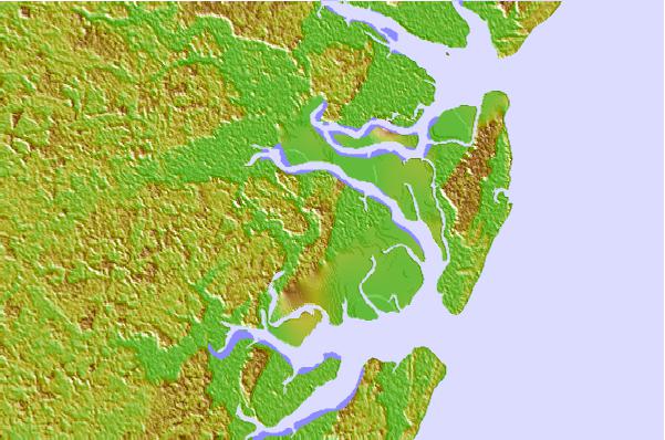 Tide stations located close to Harris Neck, Barbour Island River, Georgia