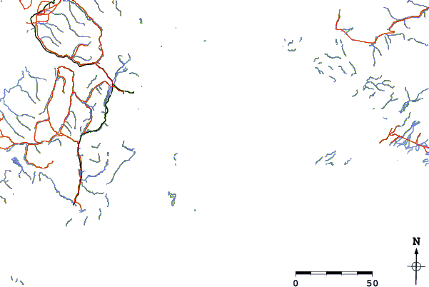 Roads and rivers around Herring Point, Knight Island, Alaska