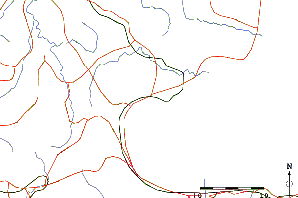 Roads and rivers around Hizi, Oita, Japan