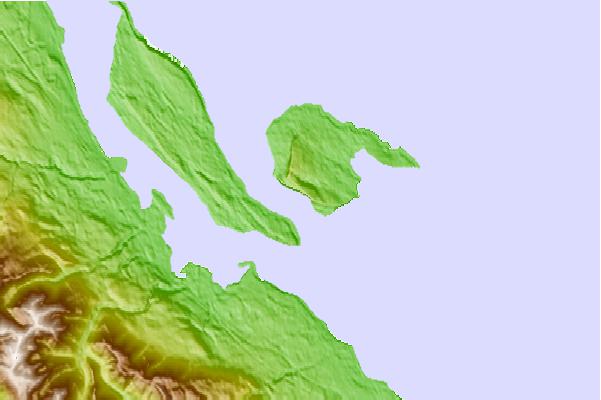 Tide stations located close to Hornby Island, British Columbia