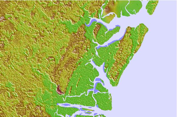 Tide stations located close to Hudson Creek entrance, Georgia