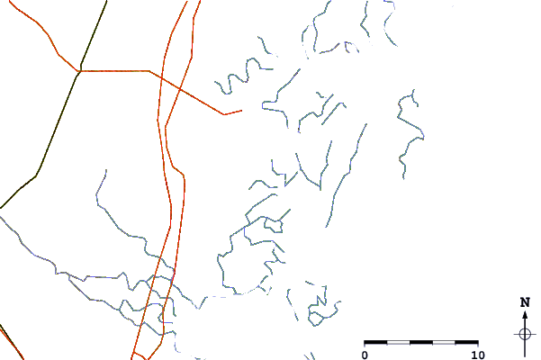 Roads and rivers around Hudson Creek entrance, Georgia