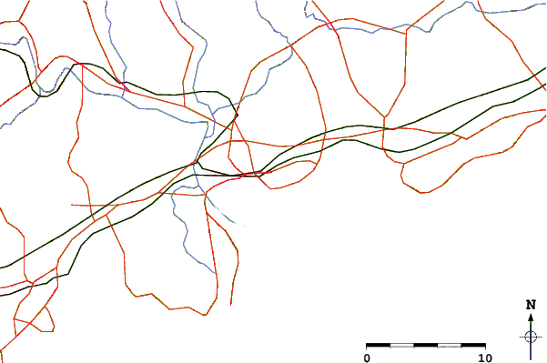 Roads and rivers around Hukuyama, Hirosima, Japan