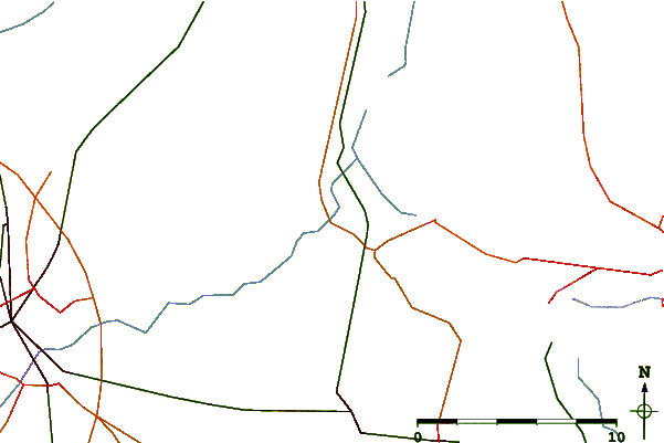 Roads and rivers around Huntebrück, Germany