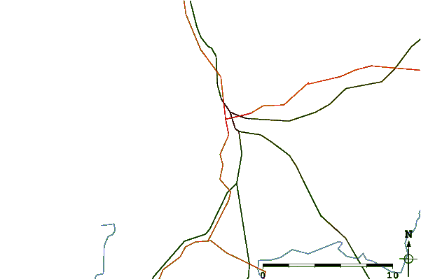 Roads and rivers around Husum, Germany