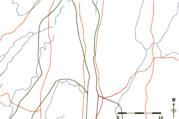 Roads and rivers around Hyde Park, Hudson River, New York