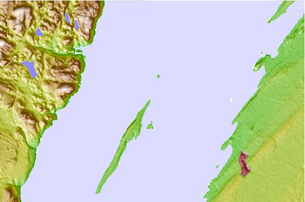 Tide stations located close to Ile Aux Lievres, Quebec