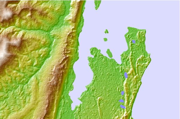 Tide stations located close to Inhambane, Mozambique