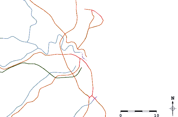 Roads and rivers around Itajai, Brazil