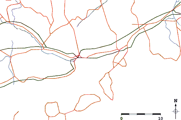 Roads and rivers around Itozaki, Hirosima, Japan