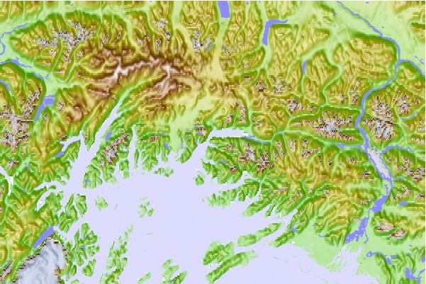 Tide stations located close to Jack Bay, Valdez Arm, Alaska