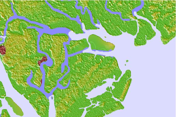 Tide stations located close to Jenkins Creek, 1 miles above entrance, Morgan River, South Carolina