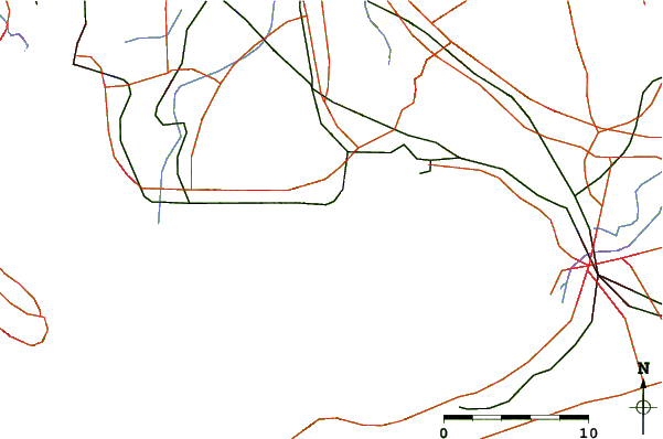 Roads and rivers around Katanohara, Aichi, Japan