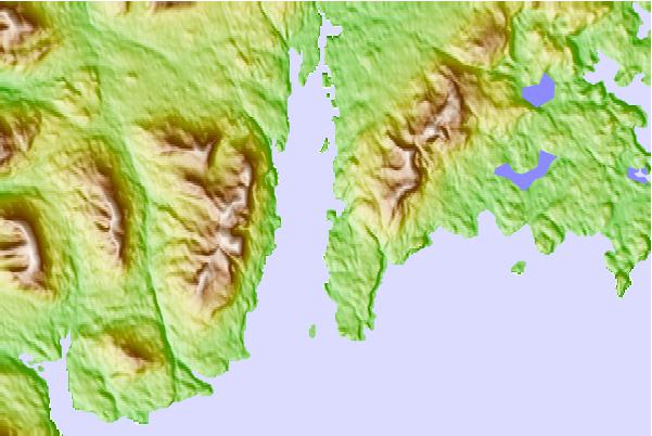 Tide stations located close to Kazakof Bay, Marmot Bay, Alaska