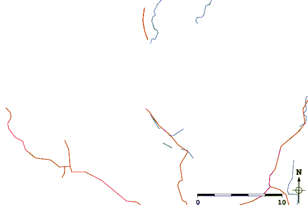 Roads and rivers around Kennedy Cove, British Columbia