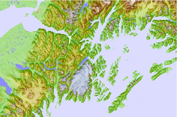 Tide stations located close to Kings Bay, Port Nellie Juan, Alaska