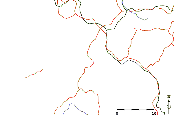 Roads and rivers around Kodai, Nagasaki, Japan