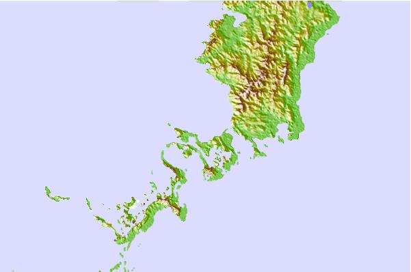 Tide stations located close to Koror, Palau Islands