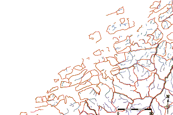 Roads and rivers around Kristiansund, Norway