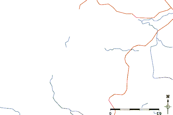 Roads and rivers around Kwokwesta Creek, British Columbia