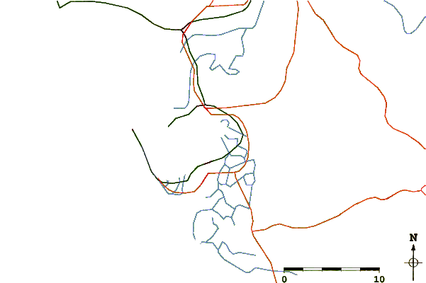 Roads and rivers around La Carraca, Spain