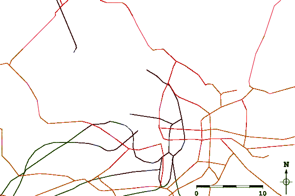 Roads and rivers around Lafayette River, Hampton Roads, Virginia