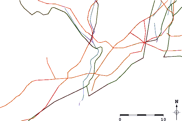 Roads and rivers around Long Hill, Housatonic River, Connecticut