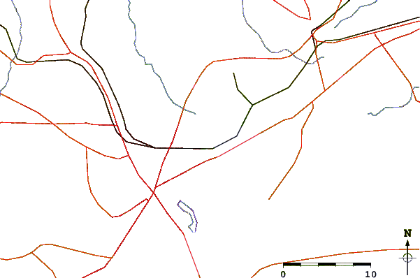 Roads and rivers around Lora Point, Escambia Bay, Pensacola Bay, Florida