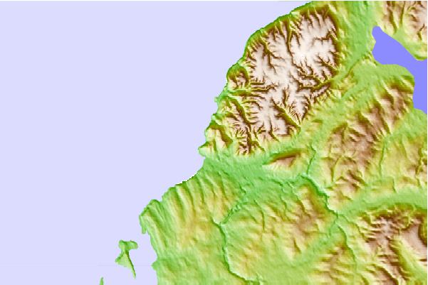 Tide stations located close to Mabou River entrance, Nova Scotia