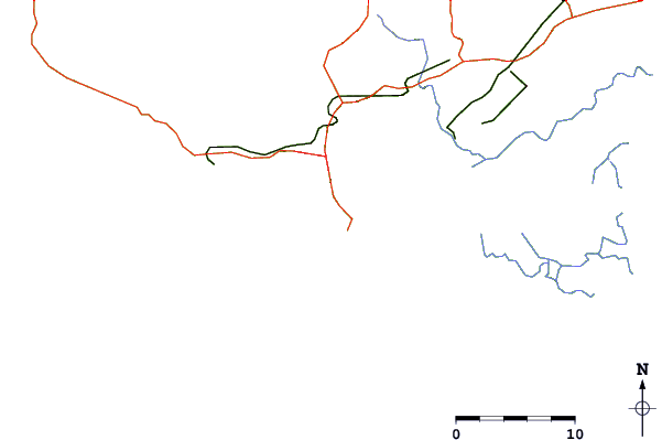 Roads and rivers around Man O' War Bay, Cameroon