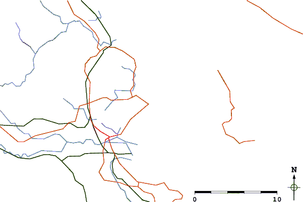 Roads and rivers around Maple Bay, British Columbia