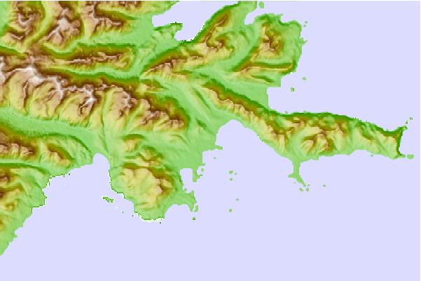 Tide stations located close to Massacre Bay, Attu Island, Alaska