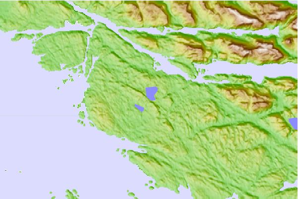 Tide stations located close to Mereworth Sound, British Columbia