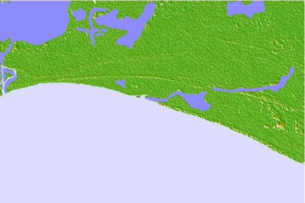 Tide stations located close to Mermentau River entrance, Louisiana