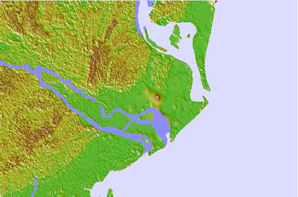 Tide stations located close to Minim Creek entrance, ICWW, North Santee Bay, South Carolina