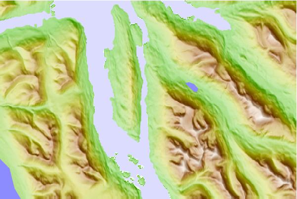 Tide stations located close to Mining Camp, Uyak Bay, Alaska