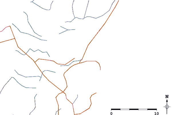 Roads and rivers around Mortier Bay, Newfoundland