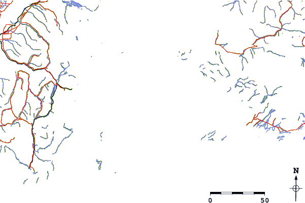 Roads and rivers around Naked Island, McPherson Passage, Alaska