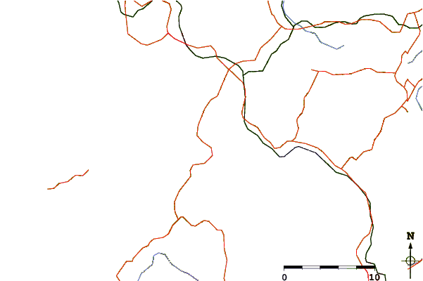 Roads and rivers around Nakura, Nagasaki, Japan